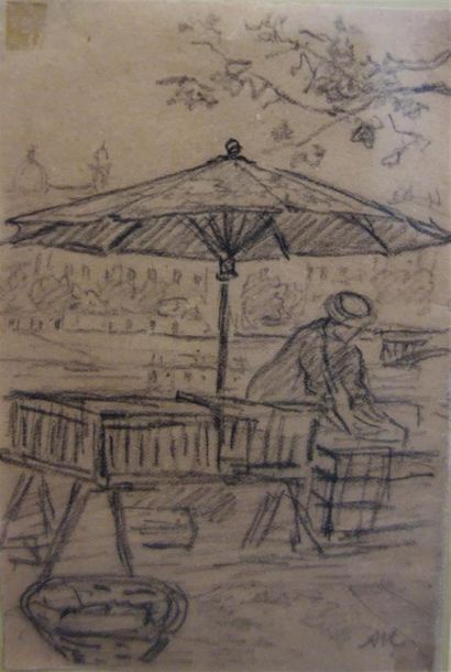 null Auguste Morisot (1857-1951).
La marchande de quatre saisons sur le quai Saint-Antoine...