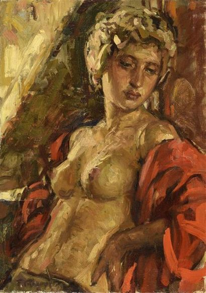 Fernand Majorel (1898-1965). Femme au buste...