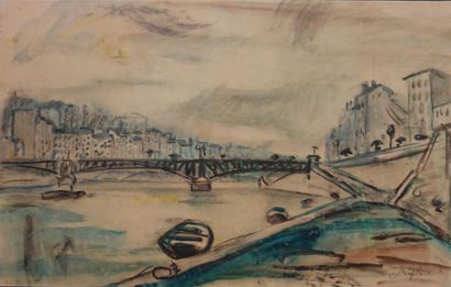 Jacques Laplace (1890-1955). Pont à Lyon....