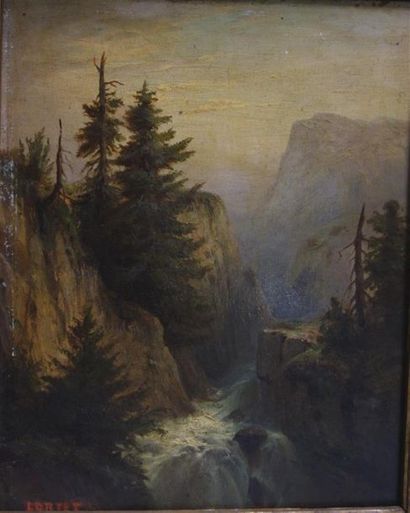 Leberecht Lortet (1826-1901). Cascade en...