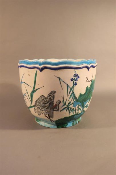 Théodore Deck (1823-1891)
Cache-pot en céramique...