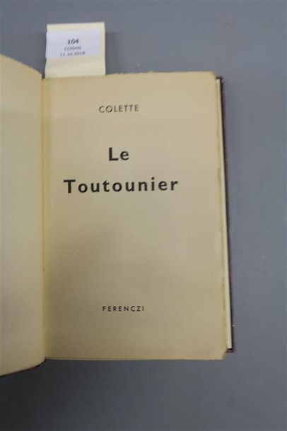 null COLETTE. LE TOUTOUNIER. PARIS, FERENCZI, 1939. Un volume, in-12, demi-reliure...