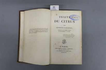 null GALLESIO (Georges). TRAITÉ DU CITRUS. PARIS, FANTIN, 1811. Un volume, in-8,...