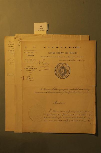 FRANC-MAÇONNERIE. 3 lettres. 1874-1880.
3...