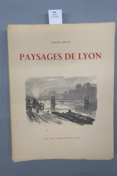 null DREVET (Joannès). PAYSAGES DE LYON. Texte liminaire de A. Chagny. LYON, MASSON,...