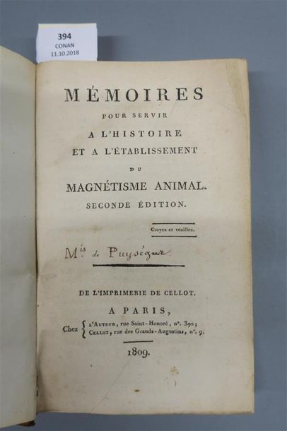 null [PUYSÉGUR]. MÉMOIRES POUR SERVIR A L'HISTOIRE ET A L'ÉTABLISSEMENT DU
MAGNÉTISME...