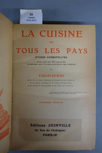 null DUBOIS (Urbain). LA CUISINE DE TOUS LES PAYS. Études cosmopolites. PARIS, JOINVILLE,...