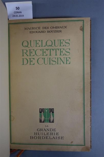 null DES OMBIAUX (Maurice) & (Édouard) ROUZIER. QUELQUES RECETTES DE CUISINE. LA...