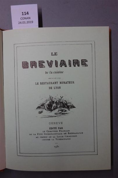 null MORATEUR. LE BRÉVIAIRE DE LA CUISINE. Présenté par le restaurant Morateur de...