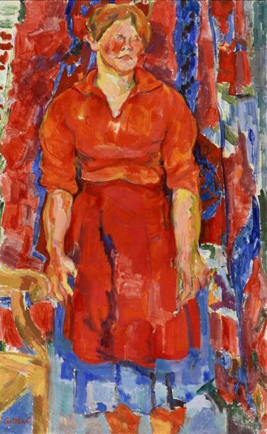 null Hubert Le Mab (né en 1924)
Femme à la robe rouge, 1856
Huile sur toile.
Signé...