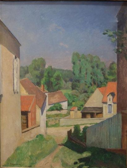 null Eugène Corneau (1894-1976)
Ruelle descendant dans le village, paysage
Huile...