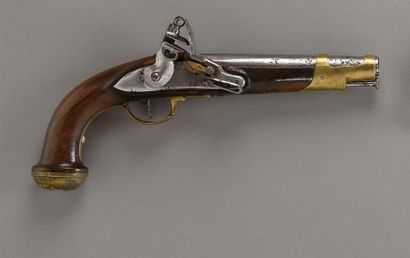 null PISTOLET DES GARDES DU CORPS DU ROI LOUIS 18. 1816. 2ème MODELE. 
Platine Manufacture...