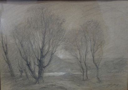 null Auguste Ravier (1814-1895)
Les arbres
Dessin à la mine de plomb et craie blache...