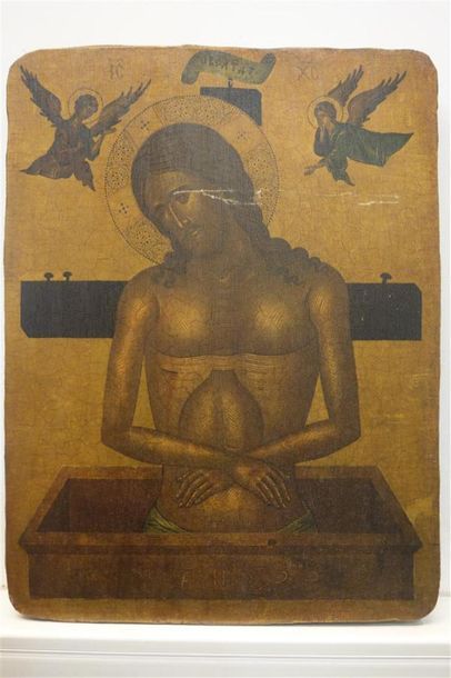 null Icône représentant le Christ, dans le style orthodoxe.
