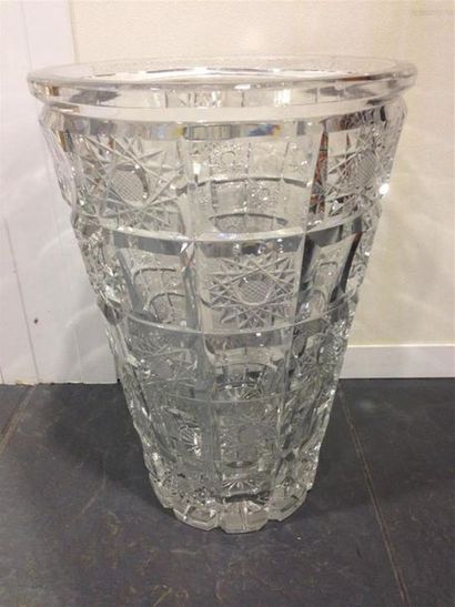 null Grand vase cristal taillé (éclats)