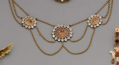 null Collier d'esclavage en or jaune bas titre (poinçon « E.T ») composé de chaînes...