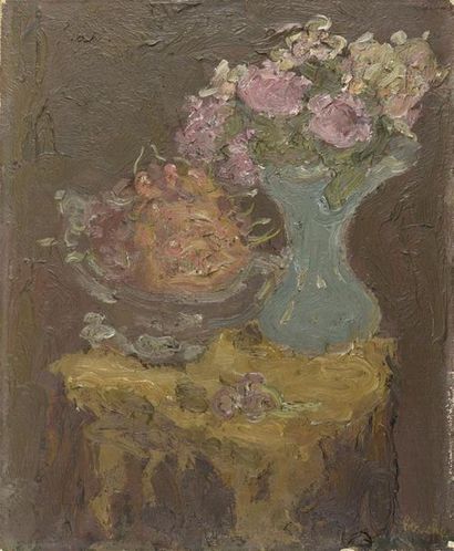 null George Bouche (1874-1941) 
Les deux bouquets 
Huile sur toile 
Signé en bas...