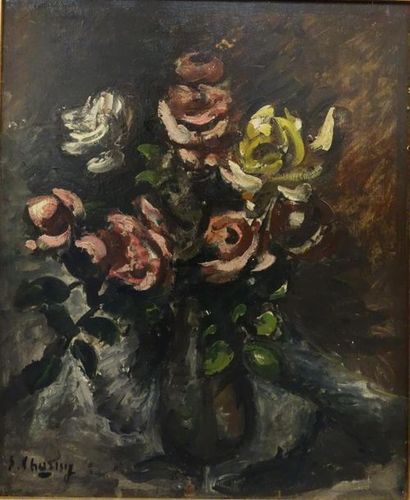null Emilie Charmy (1877-1974) 
Bouquet de roses 
Huile sur panneau 
Signé en bas...