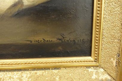 null Théodore Lévigne (1848-1912) 
La truite 
Huile sur toile 
Signé en bas à droite...