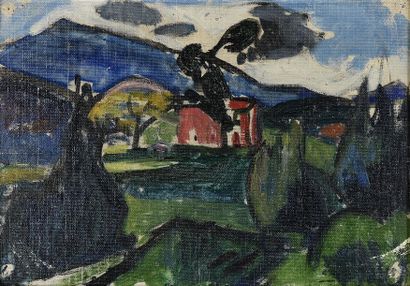 null Emilie Charmy (1877-1974) 
Paysage de Corse, à la maison rouge. Vers 1907 
Huile...