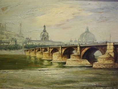 null Paul Dangmann (1899-1974)
Pont de la Guillotière à Lyon
Huile sur carton.
Signée...