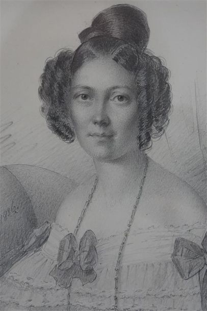 null Narcisse Othon (XIXème siècle)
Portrait de Dame 1836
Mine de plomb sur papier
Signé,...