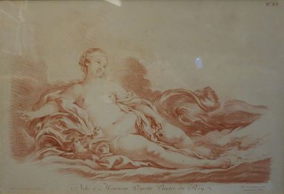null Gilles DEMARTEAU L'AÎNÉ (1722 - 1776) 
Vénus couchée sur un dauphin
Gravure...