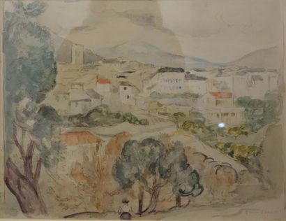 null Charles Sénard (1878-1934) 
Vence 1916 
Aquarelle sur papier. 
Signé, daté et...