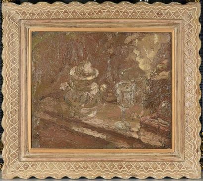 null George Bouche (1874-1941) 
Nature morte au verre de vin Vers 1935 
Huile sur...