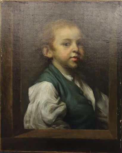 null GREUZE Jean - Baptiste (Ecole de) 1725 - 1805
Portrait de jeune garçon en chemise...