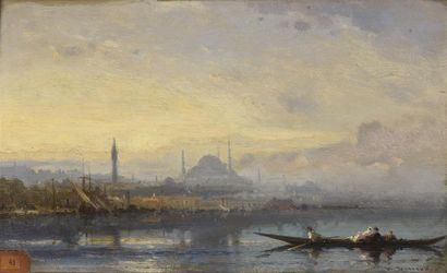 null Henri Duvieux (vers 1855-1920) 
La baie de Constantinople, Sainte-Sophie au...