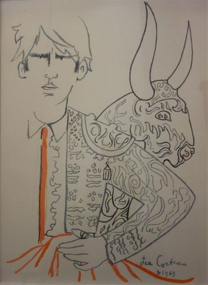 null D'après Jean Cocteau (1889-1963)
L'habit de lumière 1963
Impression lithographique
Signé,...