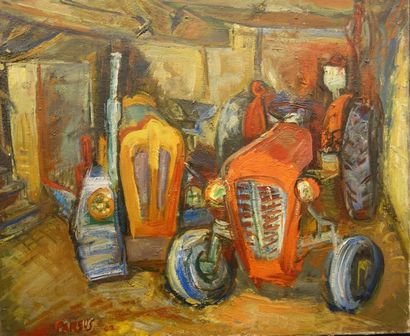 null Pierre Parsus (né en 1921)
Les tracteurs 1962
Huile sur toile
Signé, daté en...