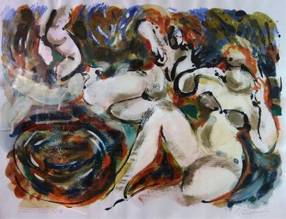 null Eric Vautherin (1927-2017)
« Les belles baigneuses »
1988
Technique mixte sur...