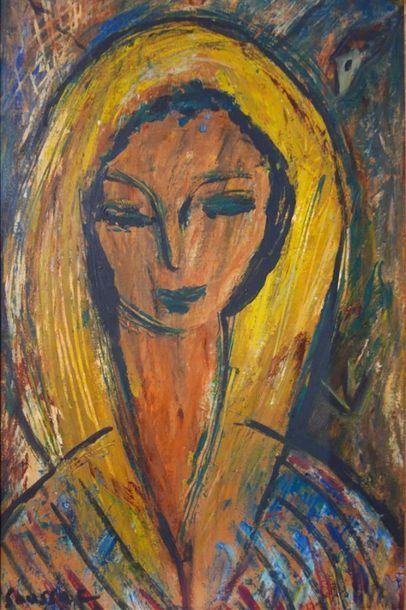 null Jean Saussac (1922-2005)
« Portrait de la première femme du peintre »
Huile...