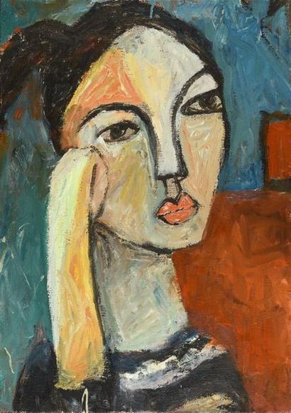 null Marcelle Rivier (1906-1986)
« Portrait de Cathy »
Huile sur toile.
65 x 46 ...