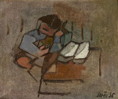 null Francisco Borès (1898-1972)
" Fillette à table " 1936
Huile sur toile collée...