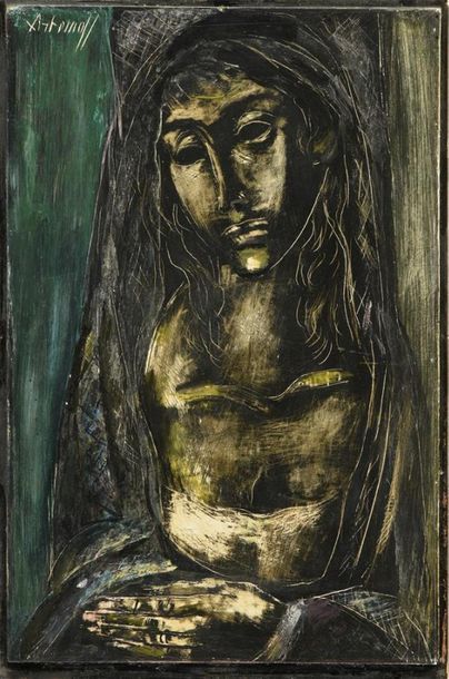null Georges Artemoff (1892-1965)
" Portrait de jeune femme à la mantille (Arlette...