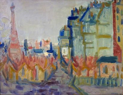 null André Lauran (1922-2009)
« Le boulevard Pasteur et la tour Eiffel »
1956
Huile...