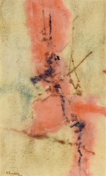 null Mohammed Khadda (1930-1991)
« Aurore d'automne »
Aquarelle sur papier.
Signé...