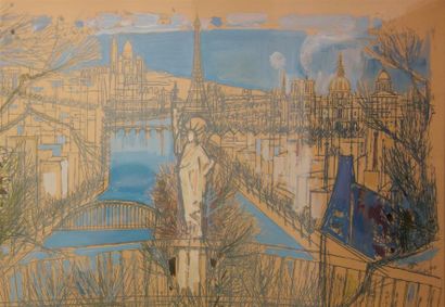 null Edouard Georges Mac Avoy (1905-1991)
Paris 1971
Lithographie en couleurs, gouachée
Signé...