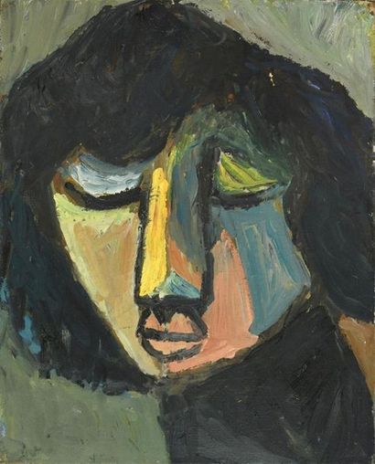 null Marcelle Rivier (1906-1986)
« Portrait d'homme »
Huile sur toile.
41 x 33 cm
Accidents...