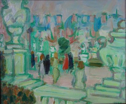 null André Lauran (1922-2009)
« Le jardin des Tuileries »
1963
Huile sur toile.
Signé...