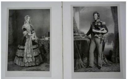 null Rare suite de 16 lithographies Famille d'Orléans.
XIXème siècle.
