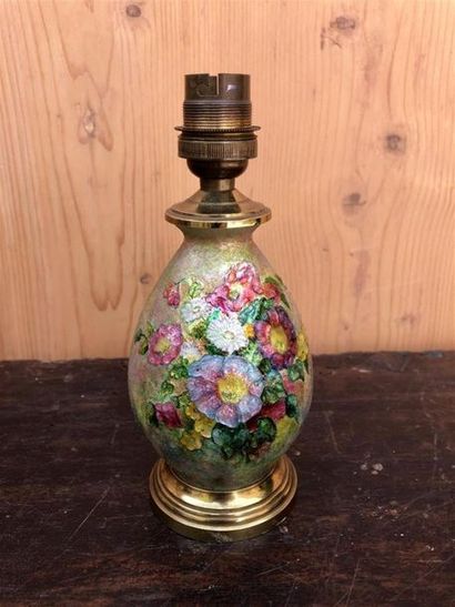 Camille Fauré, vase émaillé à décor de fleurs,...