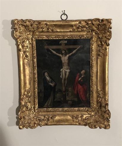 null École anversoise, vers 1630
´´ Christ en croix entre la Vierge et Saint Jean...