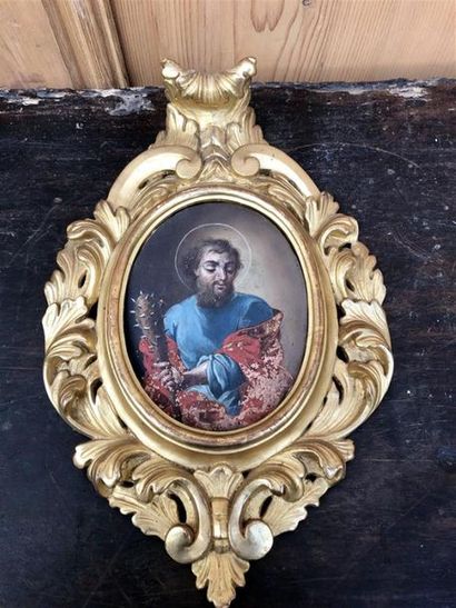 null École française du XVIIIème siècle.
Portraits de saints martyrs et leurs attributs
Huiles...