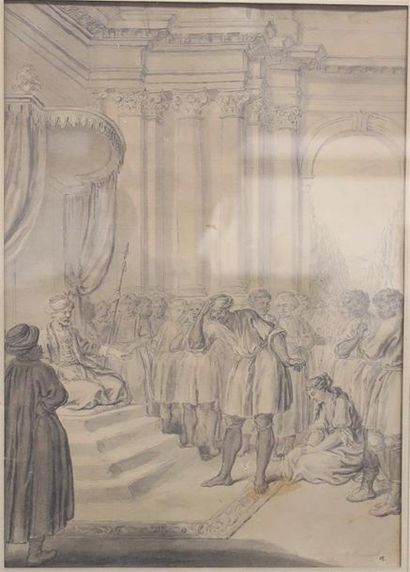 null GRAVELOT Hubert (Attribué à)
Paris 1699 - 1773

Illustration pour un conte orientale...