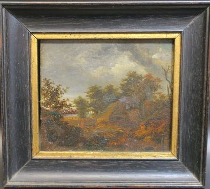 null Ecole française du XIXème siècle
" Paysage "
Huile sur panneau
9 x 10 cm
