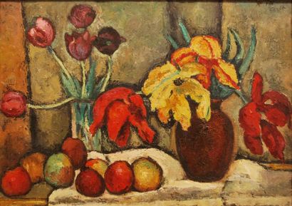 null Edmond Ceria (1884-1956)
Vases de fleurs et fruits
Huile sur toile
Signé en...